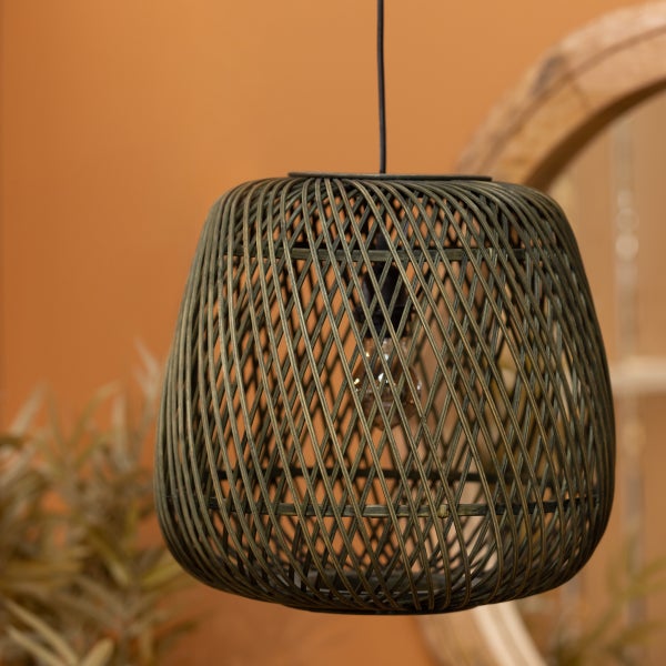 De Eekhoorn MOZA HANGLAMP BAMBOE GROEN 36X36 CM