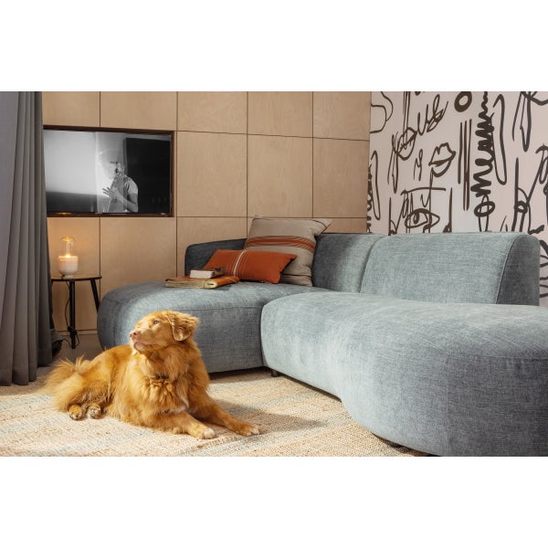 De Eekhoorn POLLY CHAISE LONGUE LINKS BLAUW/GROEN