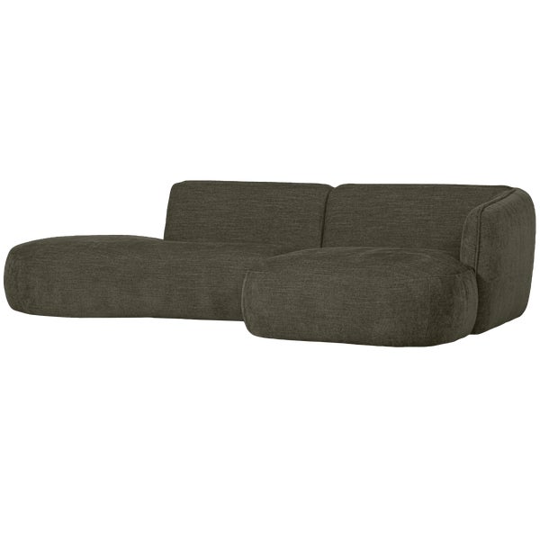 de eekhoorn POLLY CHAISE LONGUE RECHTS WARM GROEN