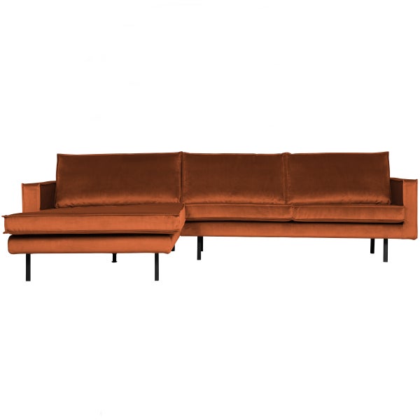 De Eekhoorn RODEO CHAISE LONGUE LINKS VELVET ROEST