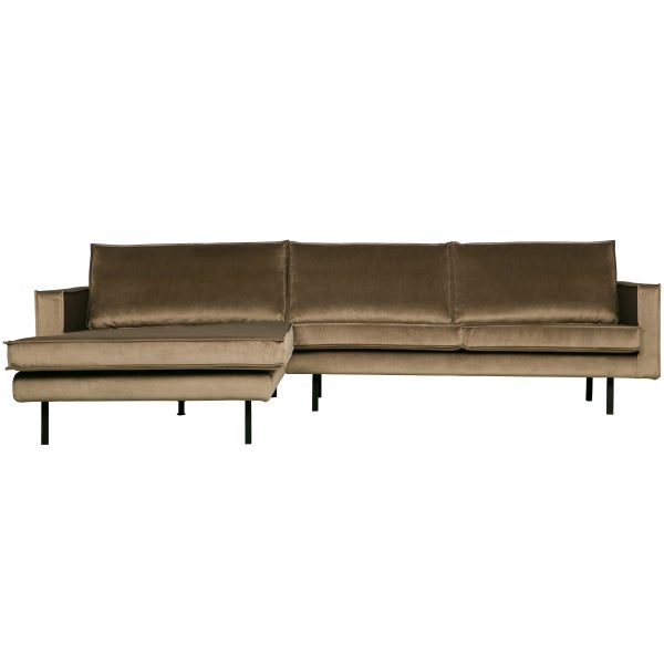 De Eekhoorn RODEO CHAISE LONGUE LINKS VELVET TAUPE