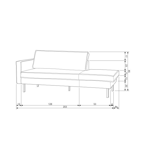 De Eekhoorn RODEO DAYBED LINKS VELVET ANTRACIET