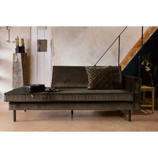 De Eekhoorn RODEO DAYBED LINKS VELVET DONKERGROEN