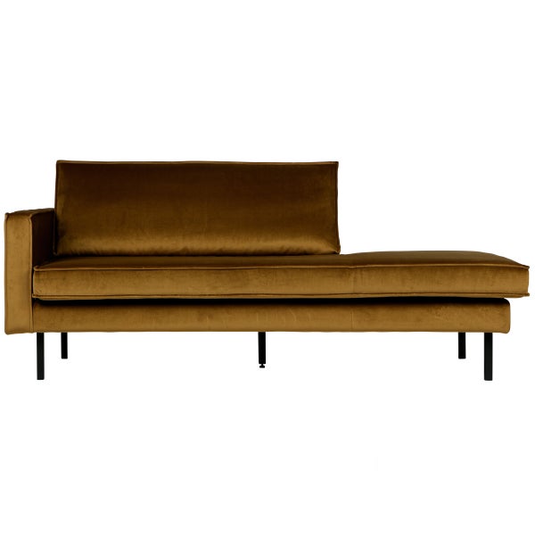 De Eekhoorn RODEO DAYBED LINKS VELVET HONINGGEEL