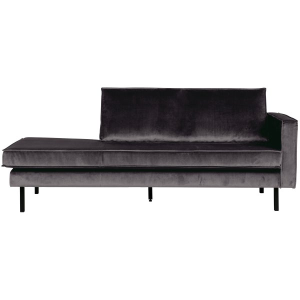 De Eekhoorn RODEO DAYBED RECHTS VELVET ANTRACIET