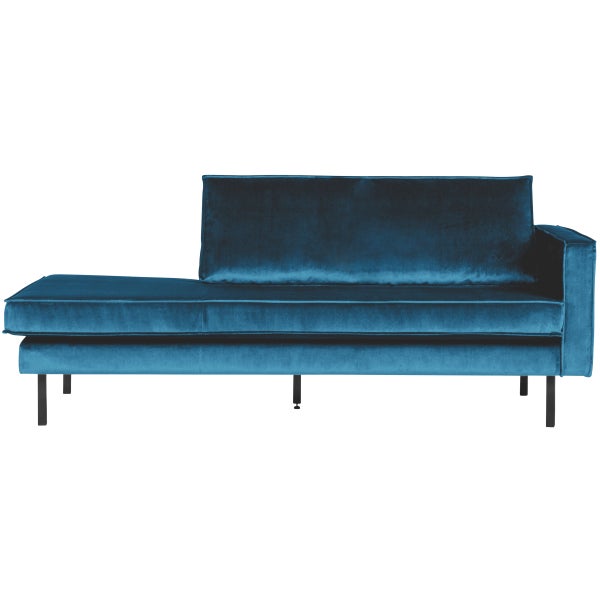 De Eekhoorn RODEO DAYBED RECHTS VELVET BLAUW