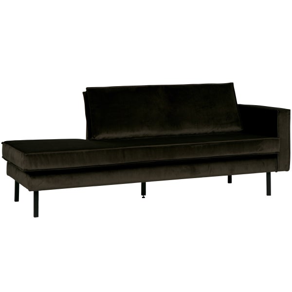 De Eekhoorn RODEO DAYBED RECHTS VELVET DONKERGROEN