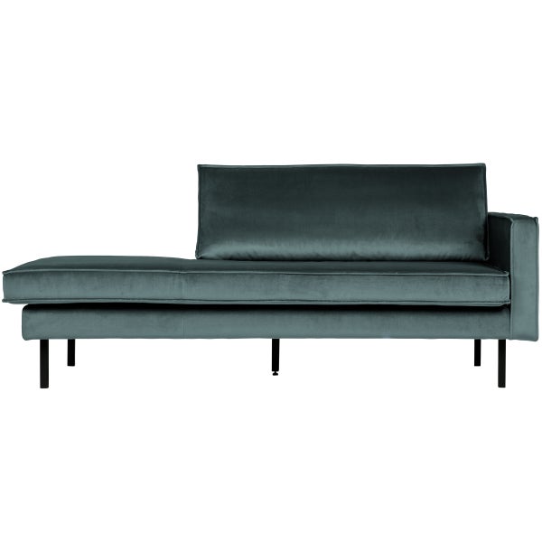 De Eekhoorn RODEO DAYBED RECHTS VELVET GROENBLAUW