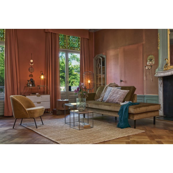 De Eekhoorn RODEO DAYBED RECHTS VELVET HONINGGEEL