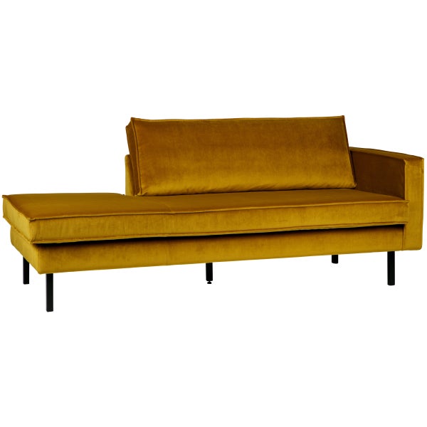 De Eekhoorn RODEO DAYBED RECHTS VELVET OKER