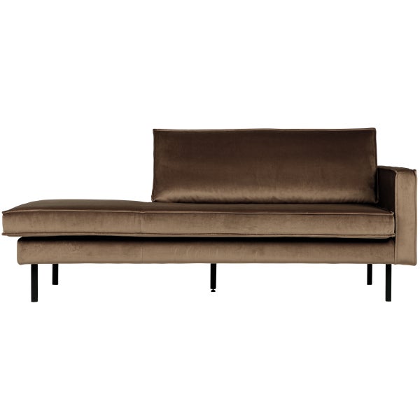De Eekhoorn RODEO DAYBED RECHTS VELVET TAUPE
