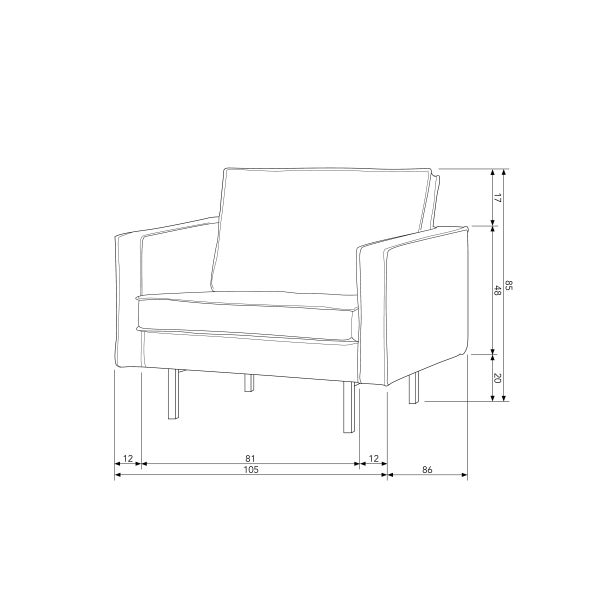 De Eekhoorn RODEO FAUTEUIL VELVET GROENBLAUW