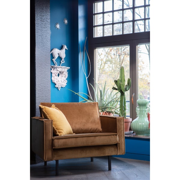 De Eekhoorn RODEO FAUTEUIL VELVET HONINGGEEL