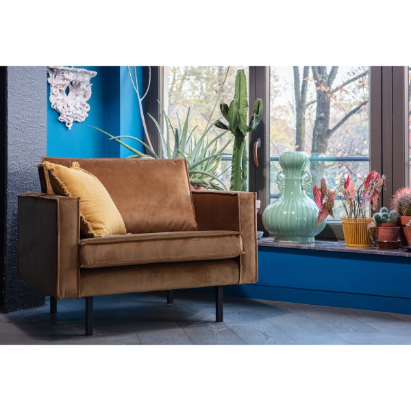 De Eekhoorn RODEO FAUTEUIL VELVET HONINGGEEL
