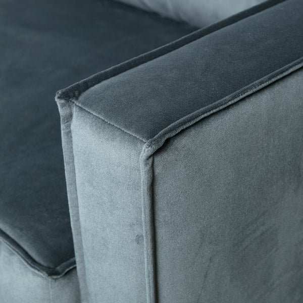 De Eekhoorn RODEO HOEKBANK LINKS VELVET GROENBLAUW