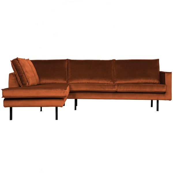 De Eekhoorn RODEO HOEKBANK LINKS VELVET ROEST