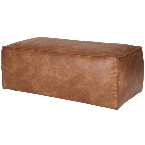 De Eekhoorn RODEO POEF 43x120x60 ECOLEER COGNAC