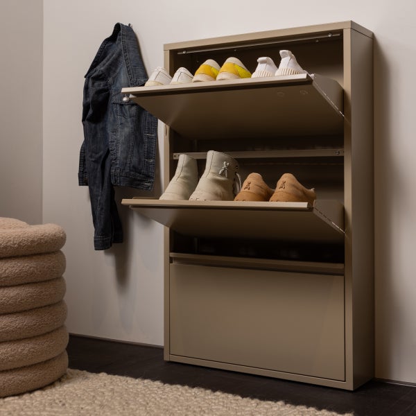 De Eekhoorn SABINE 3-VAKS SCHOENENKAST METAAL ZAND