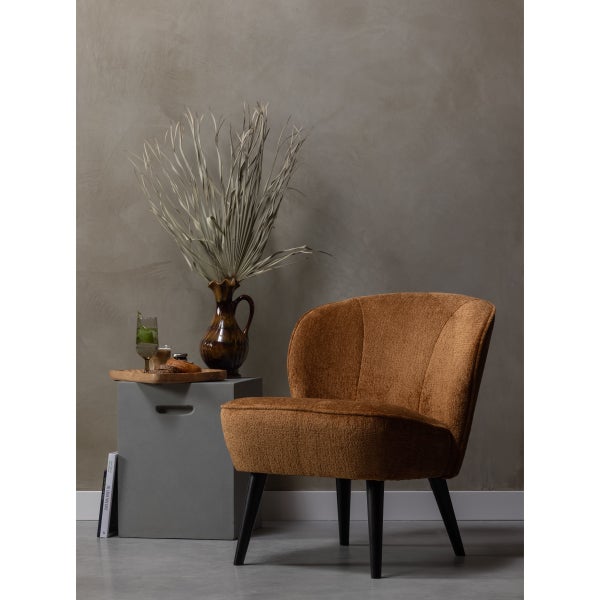 De Eekhoorn SARA FAUTEUIL STRUCTURE VELVET COGNAC