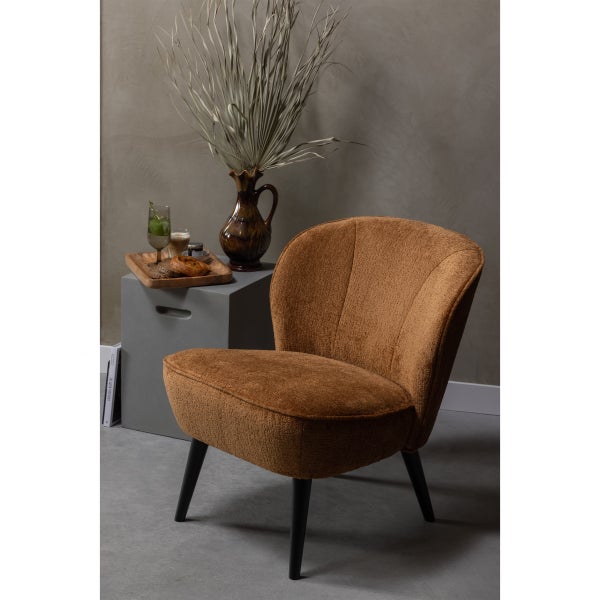 De Eekhoorn SARA FAUTEUIL STRUCTURE VELVET COGNAC