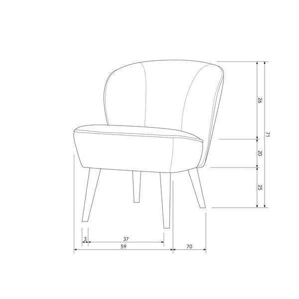 De Eekhoorn SARA FAUTEUIL VELVET KHAKI