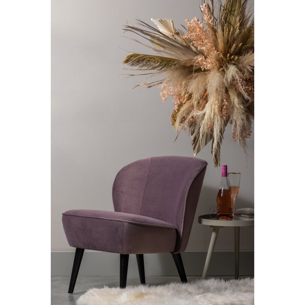 De Eekhoorn SARA FAUTEUIL VELVET WARM LILA