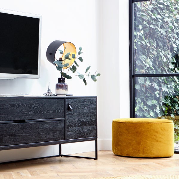 De Eekhoorn SARA POEF LAAG VELVET OKER 36xØ60