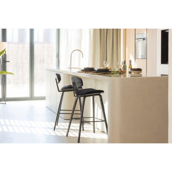 De Eekhoorn SENN BARSTOEL VELVET ZWART