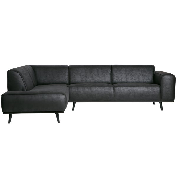 De Eekhoorn STATEMENT HOEKBANK LINKS SUEDINE ZWART