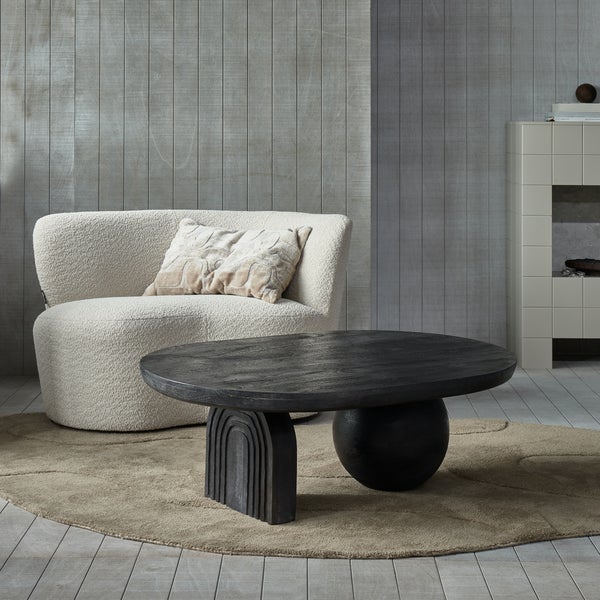 De Eekhoorn STONE BANKJE RECHTS BOUCLÉ CRÈME