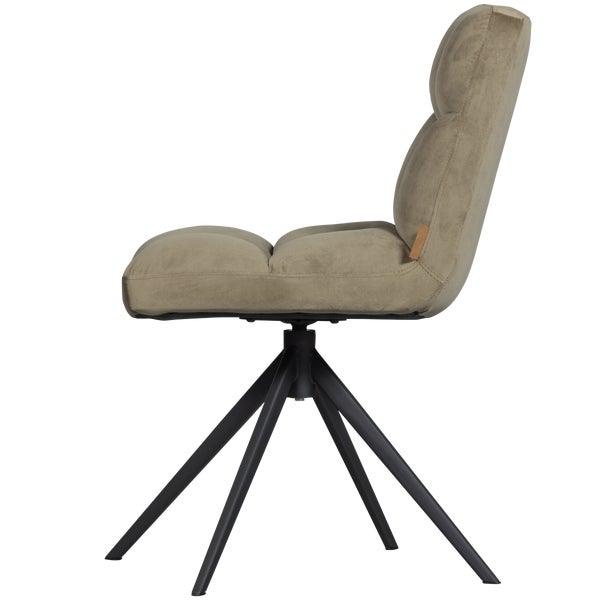 de eekhoorn VINNY DRAAISTOEL VELVET ROOKGROEN