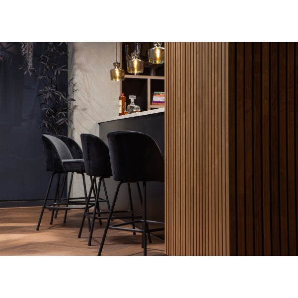 De Eekhoorn VOGUE BARSTOEL 65 CM VELVET ZWART