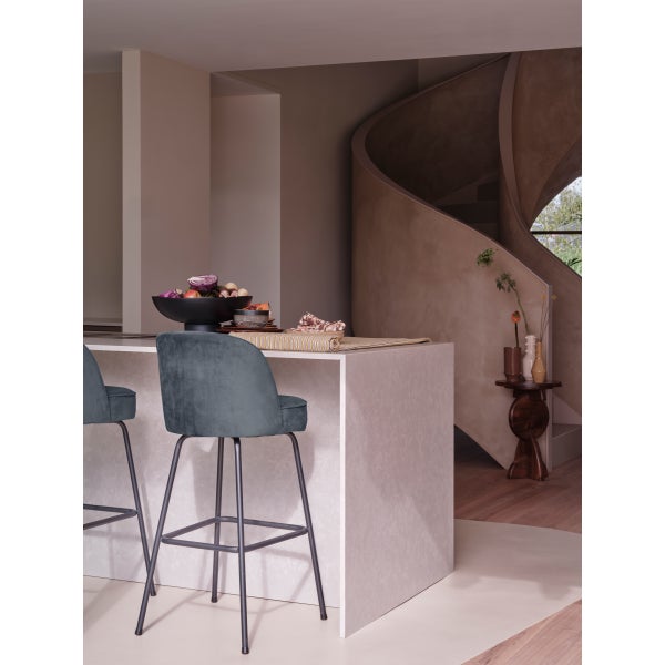 De Eekhoorn VOGUE BARSTOEL 80 CM VELVET GROENBLAUW
