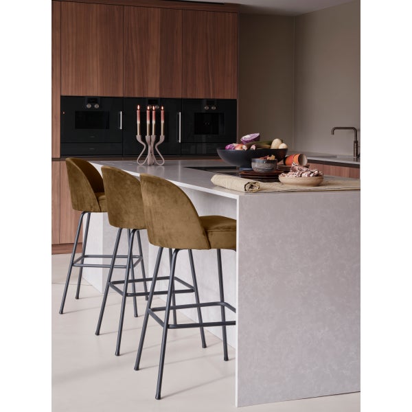 De Eekhoorn VOGUE BARSTOEL 80 CM VELVET HONINGGEEL