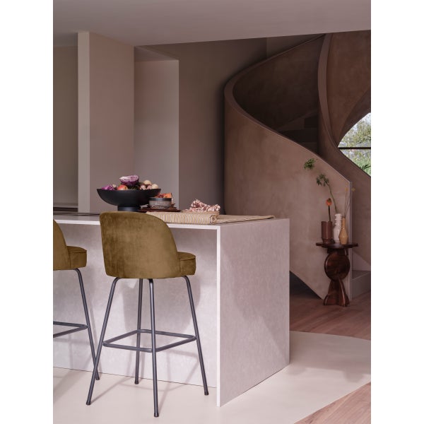 De Eekhoorn VOGUE BARSTOEL 80 CM VELVET HONINGGEEL