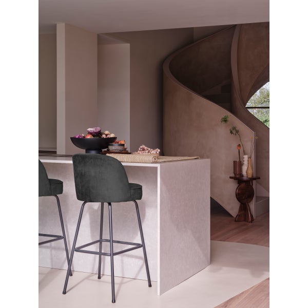 De Eekhoorn VOGUE BARSTOEL 80 CM VELVET ZWART