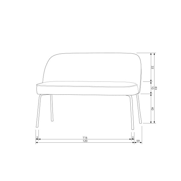 De Eekhoorn VOGUE EETBANK VELVET HONINGGEEL