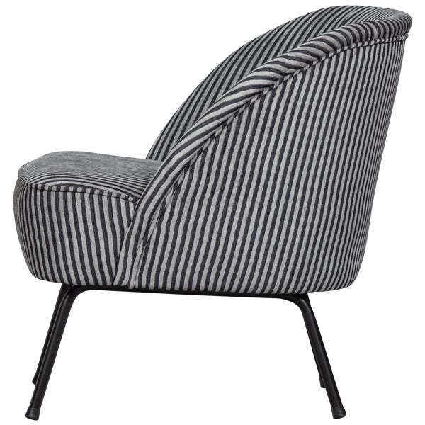 de eekhoorn VOGUE FAUTEUIL STREEP ZWART/GRIJS