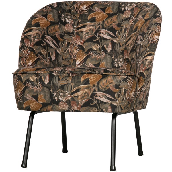 De Eekhoorn VOGUE FAUTEUIL VELVET BOUQUET ZWART