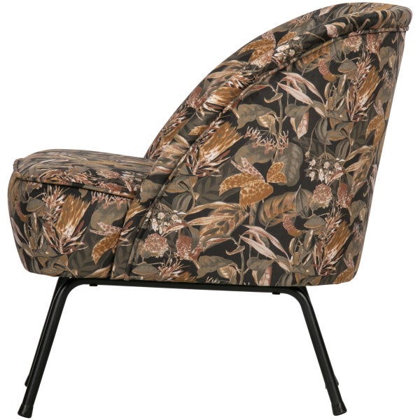 de eekhoorn VOGUE FAUTEUIL VELVET BOUQUET ZWART