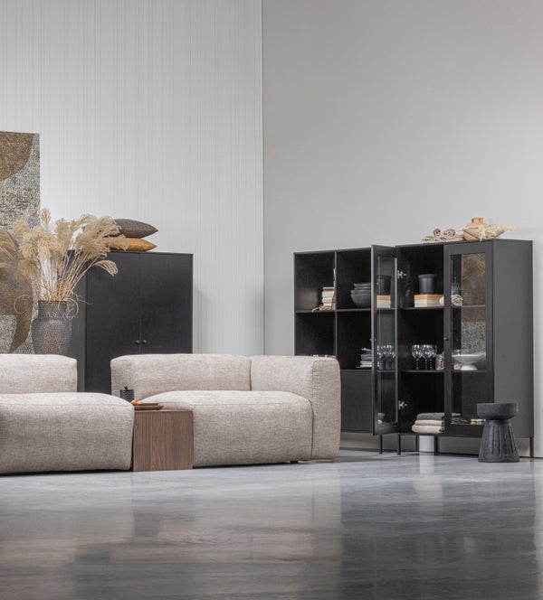 De Eekhoorn XAM VITRINEKAST GRENEN ZWART [fsc]