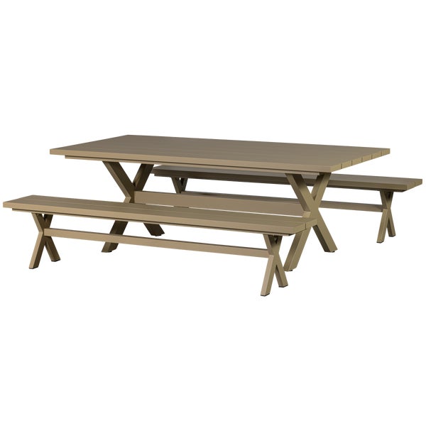 de eekhoorn DELTA PICKNICK TUINTAFEL ALUMINIUM GROEN/ZAND 220X100 CM