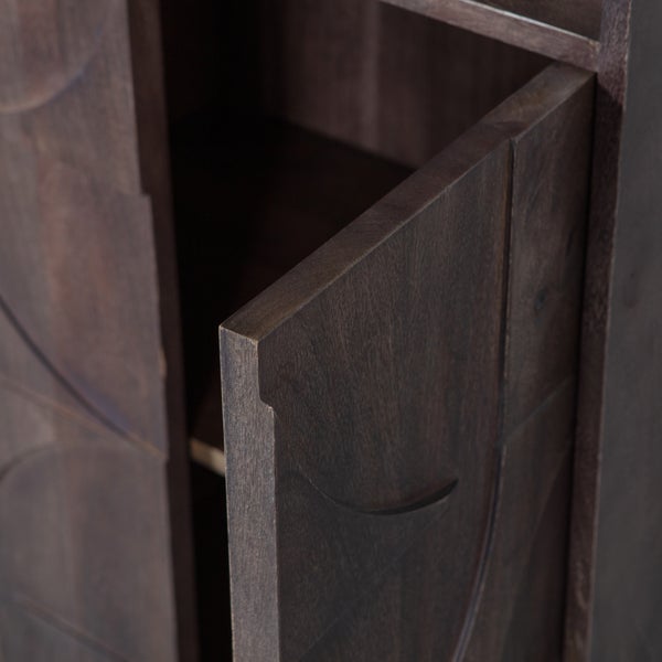 De Eekhoorn DRAW 4-DEURS OPBERGKAST MET OPEN VAK MANGO HOUT WALNOOT