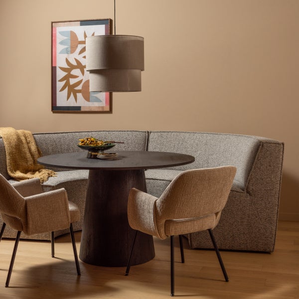 De Eekhoorn EUROPA 4-ZITS EETBANK GEWEVEN STOF ZAND MELANGE