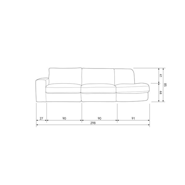 De Eekhoorn FAMILY 2 5-ZITS BANK RONDING RECHTS ANTRACIET