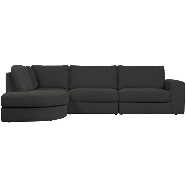 De Eekhoorn FAMILY HOEKBANK RONDING LINKS ANTRACIET