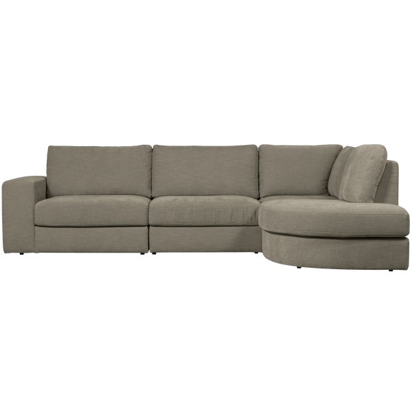 De Eekhoorn FAMILY HOEKBANK RONDING RECHTS WARM GRIJS