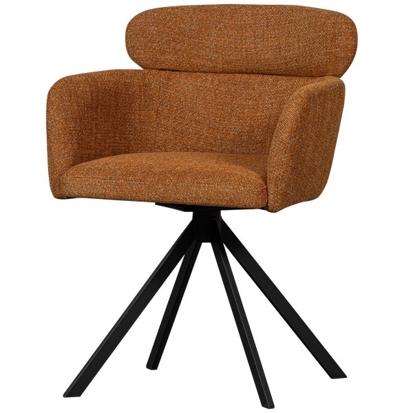 De Eekhoorn FENNE DRAAIBARE EETKAMERSTOEL GEWEVEN STOF GINGER