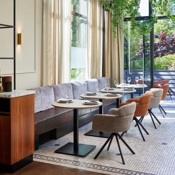 De Eekhoorn FENNE DRAAIBARE EETKAMERSTOEL GEWEVEN STOF GINGER