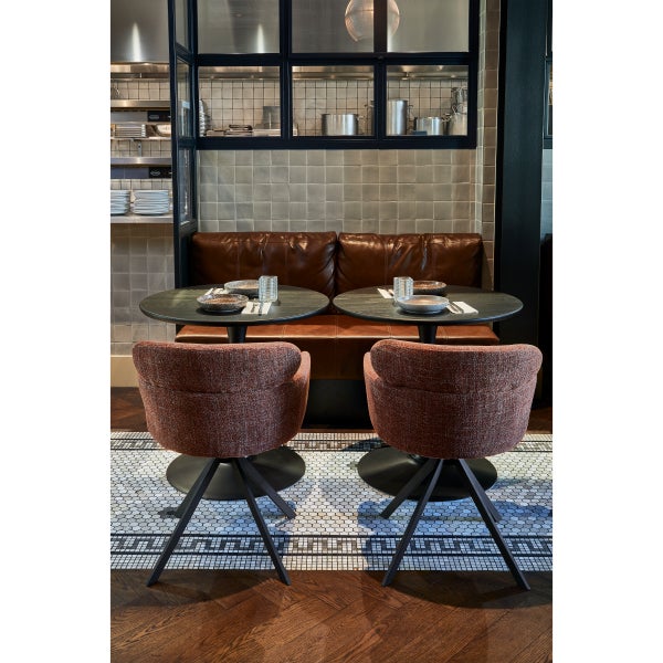 De Eekhoorn FENNE DRAAIBARE EETKAMERSTOEL GEWEVEN STOF KASTANJE